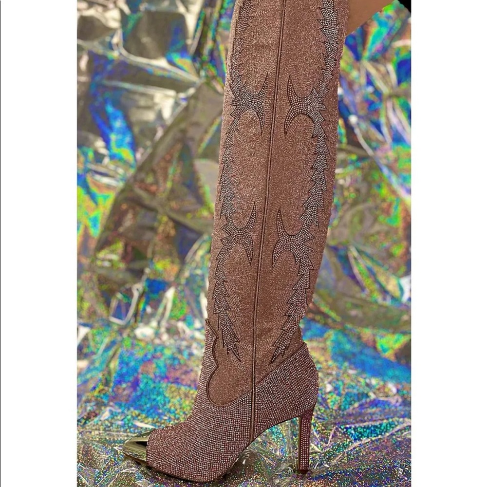 Gianni Bini Rhinestone Boots Pink